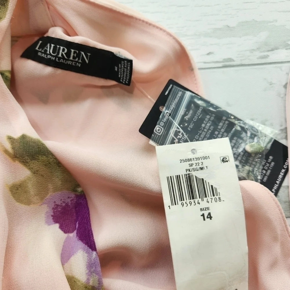Ralph Lauren Floral Pink Halter Top Mini Dress Sizes 10 And 12 NWT - Picture 16 of 17